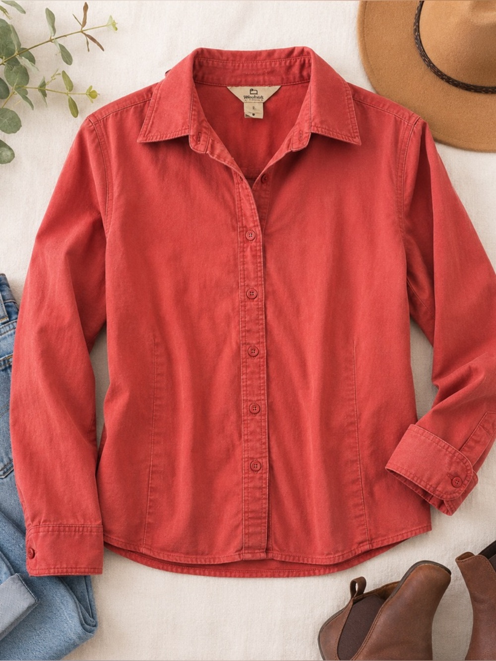 Woolrich Cotton Coral Button Front Shirt Women’s Small